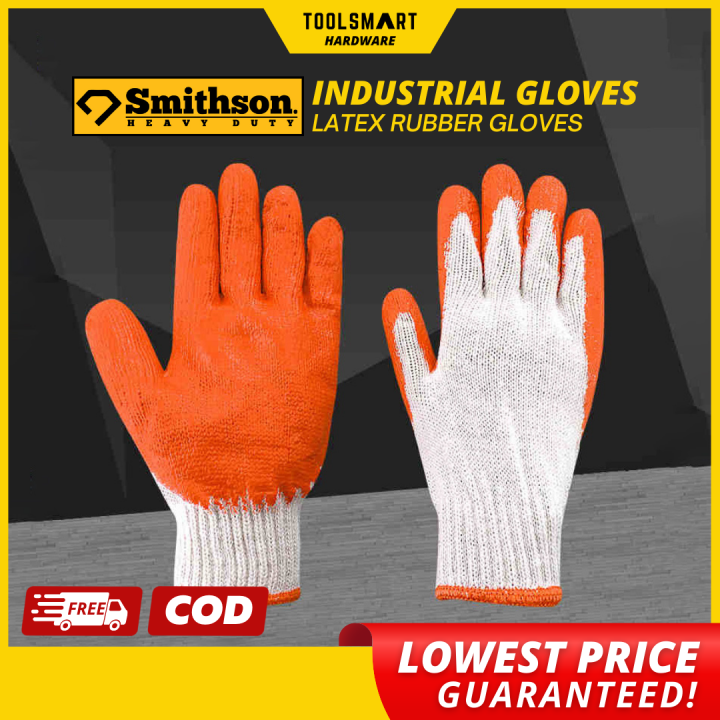 【SMITHSON】 NonSlip Orange Latex Rubber Palm Coated Work Safety Gloves