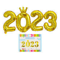 ลูกโป่งฟอยล์​ Happy​ New Year​ 2023 ลูกโป่งปีใหม่ พร้อมเชือก