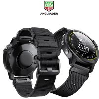 AKGLEADER สายรัดข้อมือสายคล้องแบบถอดเปลี่ยนได้ไนลอน22 26มม. สำหรับ Garmin Fenix5/5X/5 Xplus/ 6/6X/6 Xpro/ 7/7X ใส่ได้ง่ายสร้อยข้อมือสายนาฬิกาข้อมือ