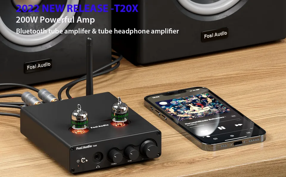 Fosi Audio Bluetooth 5.0 2.1 Channel Power Amplifier + Bass Treble Control  BT30D