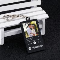 【CC】 Custom Song Spotify Keychain Personalized Photo Music Album Code Cover Plaque Birthday Girlfriend Keyring