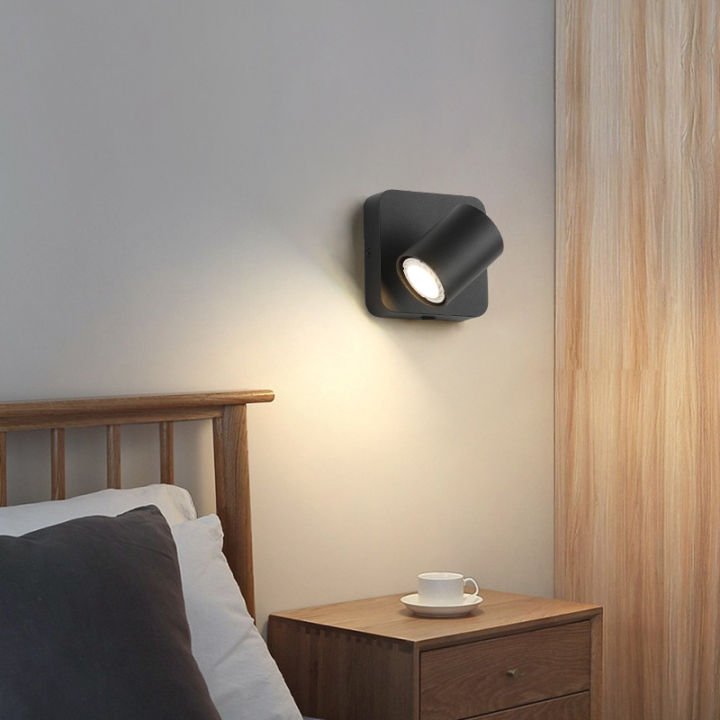 ร้อน7วัตต์-gu10-led-เพดานโคมไฟติดผนังสไตล์โมเดิร์พับหมุนในร่ม-home-ho-ห้องนอนข้างเตียงห้องนั่งเล่นอ่านโคมไฟติดผนัง