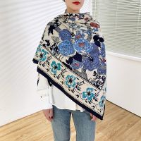 LUCY Fashion Scarf 130 * 130cm large square scarf silk imitation scarf twill scarf printed scarf womens shawl