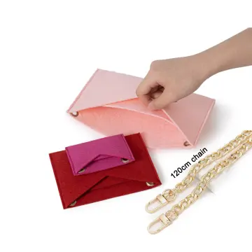 Felt organizer handbag Kirigami insert with Golden chain Crossbody