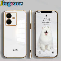 Jingsanc ชุบปลอกสำหรับ VIVO Y22/Y22S โทรศัพท์กรณีหรูหรากันกระแทกตรงขอบ Soft TPU สองด้านไฟฟ้ากันชนกรณีที่มีการป้องกันเลนส์เต็มปกหลัง