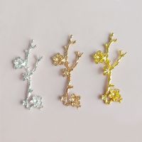 【CC】 10PCS 25x55mm Fashion Metal Alloy Branch Flowers Connectors Jewelry Making 3 Colors Plated