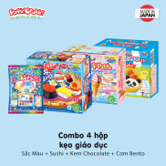 Combo of 4 creative candy boxes Popin Cookin edible toys include Sushi + 3