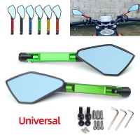 For Honda CB650R CB650 R Universal Motorcycle Mirror CNC Side Rearview Blue Anti-glare Mirror