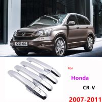 สำหรับ Honda CR-V CRV 2007 ~ 2011สติ๊กเกอร์ตกแต่งรถยนต์ Trim สำหรับหรูหราโครเมียมด้านนอกจับฝาครอบ4ประตู2008 2009 2010