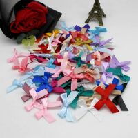 (50-200 Pcs/pack) Ribbon Bows Small Size Satin Ribbon Bow Flower Craft Decoration Handwork DIY Party Decoration Crafts Textile