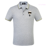 Summer fendi New Style Mens Plain Cotton Lafayette Sticker Embroidery Short Sleeve Polo Shirt Summer Lapel Men fashion polo shirt