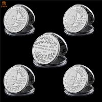 5Pcs 1993 Nobel Peace Prize winner South African President Nelson Mandela Silver Replica Commemorative Coin Collectibles