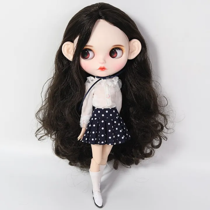 blythe-doll-clothes-ชุดเสื้อผ้าตุ๊กตาบลายธ์-white-shirt-and-short-dress-เสื้อผ้าตุ๊กตา