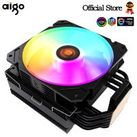 Aigo 6 Heat s CPU Cooler 4 Pin PWM ARGB PC Quiet for In LGA 2011 1200 1150 1151 X79 X99 E5 AMD AM3 AM4 CPU Cooling Fan