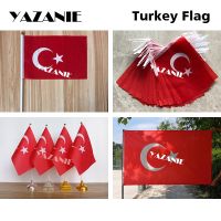 YAZANIE 14x21cm 5pcs Turkey Hand Flag 20pcs Bunting String Flag 4pcs Turkey Table Flag 90x150cm World Country Flags Banner