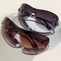 {Paopao glasses} ผู้หญิง39; S หรูหราแว่นกันแดดวินเทจไล่โทนสี Y2K สไตล์อาทิตย์แว่นตาผู้ชายไม่มีขอบนักบินแว่นตา Uv400 U Nisex แว่นตาสำหรับสาวเผ็ด