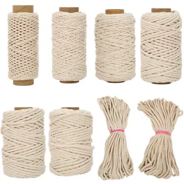 Diameter 5mm 6mm 8mm 10mm 12mm No Dyeing Cotton Original Color 100% Cotton  Three Strands Twisted Rope Cords 5m or 10m