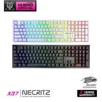 คีย์บอร์ดเกมมิ่ง Nubwo NECRITZ X37 Mechanical GRAYWOOD Switches V1 CIY RGB มีให้เลือก 2 สี Black/White แถมคีย์แคปสีม่วง!! สินค้าประกัน 2 ปี