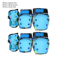 6 In 1 Protective Equipment Children Skating Scooter Elbow Wrist Kids Knee Pad Set Adjustable Roller Blading Lightweight Guard