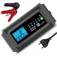 ZZOOI 10A 12V 24V Car Battery Charger Fast Charging AGM GEL WET Lead Acid Automotive Battery Charger For Auto Motorcycle LCD Display