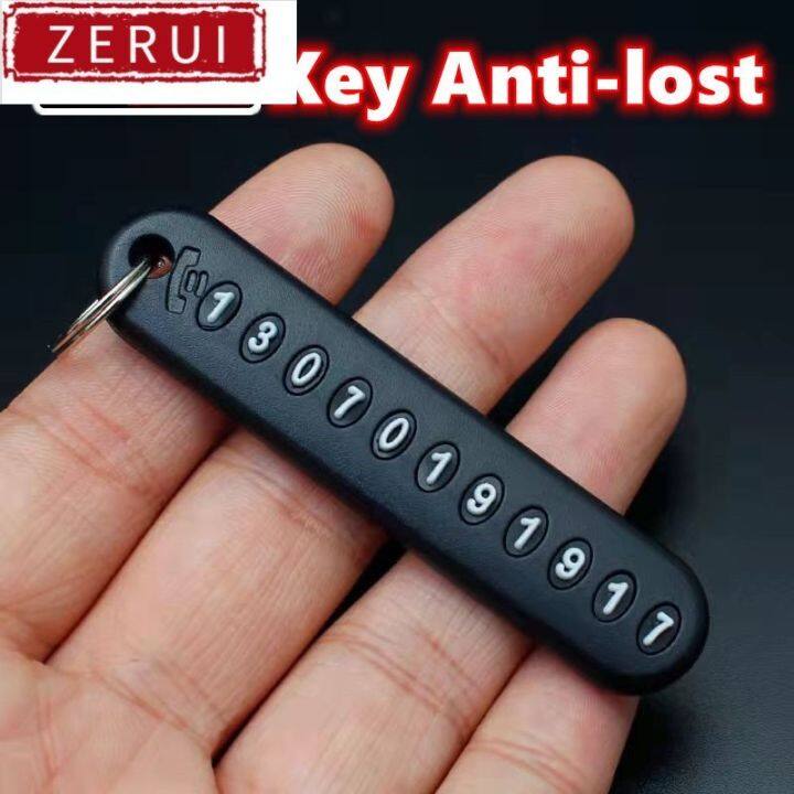 Car-styling Car Keychain With Anti-lost Phone Number Plate Keys