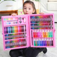 168Pcs Painting Watercolor Pen Colored Pencil Set Childrens Oil Painting Pencil Crayon Pen Childrens Gift Art Drawing Supplies