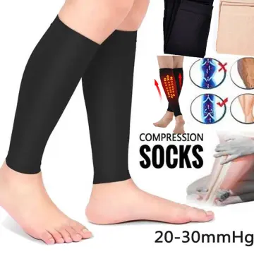1pair Plus Size Compression Socks For Varicose Veins, Knee-high Stockings  With 20-30 Mmhg Scale, Support Hose Circulation Toeless Hosiery For Unisex
