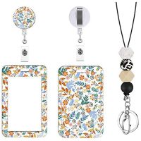 Cute Floral Lanyards for Id Badge Holder,ID Card Holder with Beaded Lanyard,ID Badge Holder Nurse Teacher Office Gifts