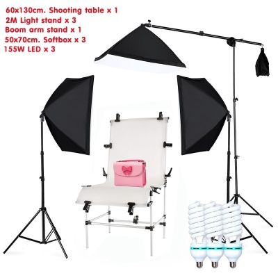 โต๊ะถ่ายสินค้า SHOOTING TABLE 60X130 SET 155 WATT ขนาด 60*130cm