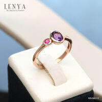 Lenya Jewelry แหวนเงินแท้ 925 ประดับอัญมณีแท้ เม็ดโต ดีไซน์สุดคลาสิค เหมาะสำหรับสวมใส่กับเสื้อผ้าทุกชุดทุกสไตล์