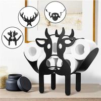 Bathroom Toilet Paper Towel Metal Holder Cow Sheep Elk Animal Shape Standing Roll Paper Storage Rack Kitchen Paper Organizer Toilet Roll Holders