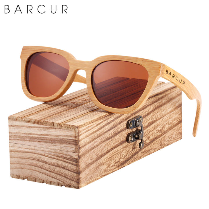 2021BARCUR Design Cat Eye Style Natural Wood Sunglasses Fashion Women Polarized Men Sun Glasses UV400 Protection