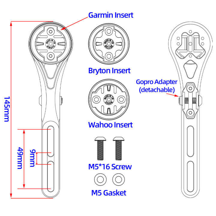 fansch-garmin-wahoo-bryton-stages-hammerhead-integrated-aero-handlebar-out-front-gopro-headlight-combo-mount-holder-cket