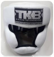 Top King Head guards Protector White color ( Size L)  for Training เฮดการ์ด ท็อปคิงส์ สีขาว ใช้ป้องกันศรีษะ ทำจากหนังแท้ ผลิตในประเทศไทย