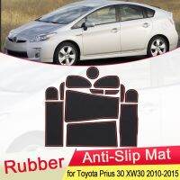 For Toyota Prius 30 XW30 ZVW30 2010 2011 2012 2013 2014 2015 Rubber Anti-Slip Mat Door Groove Cup Pad Coaster Car Accessories