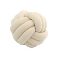 ZZOOI Nordic Style Handmade Braid Knot Pillow Solid Color Beige Pink Yellow Red Childrens Room Decorative Cushion Kid Cot Decoration