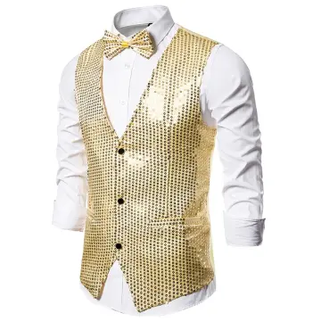 White suit sale gold vest