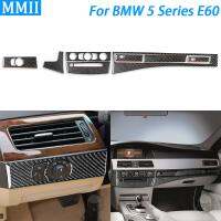 สำหรับ BMW 5 Series E60 2004-2007จริงคาร์บอนไฟเบอร์แผงหน้าปัดตัดแถบสูทรถอุปกรณ์ตกแต่งภายในสติ๊กเกอร์