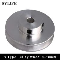 4.1x1.6x0.8cm Silver Aluminum Alloy 0.8cm Fixed Bore Single Groove V-shape Pulley Wheel for Motor Shaft 0.3-0.5cm PU Round Belts Replacement Parts