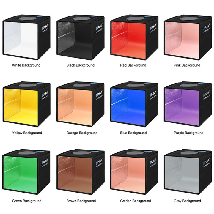 puluz-studio-box-ตู้ถ่ายภาพสินค้าขนาด-25-เซนติเมตร-พร้อมไฟ-led-และฉากหลัง-12-สี