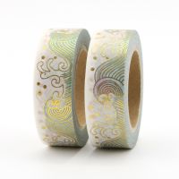 hot！【DT】❁❆⊙  15mmx10mm wave Masking Washi Tape Gold Adhesive Decora Diy Scrapbooking Sticker Label Stationery