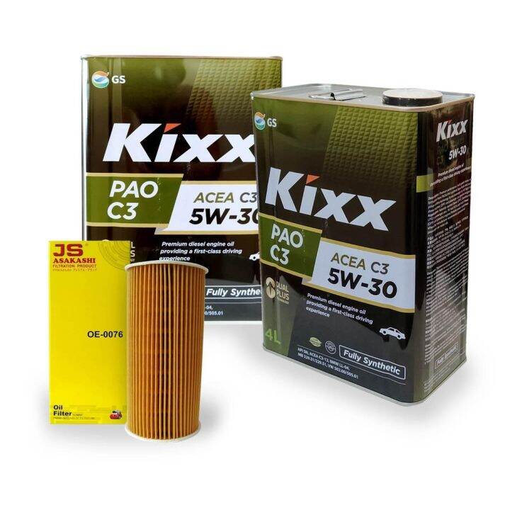 KIXX PAO C3 5W-30 Fully Synthetic Diesel Oil Change Bundle for Hyundai ...