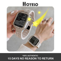 Hoyelo Case+band Set for Apple Watch Band 49mm Ultra 8 45mm 42mm 41mm for iwatch 44mm 38mm 40mm Metal Square Buckle Bracelet ForWatch Series 7 6 4 5 4 3 2 1