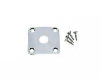 KAISH Curved Metal Jack Plate Square Jackplate w/ Screws Fits For Gibson Les Paul Chrome