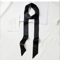 ★New★ 2023 new black long strip small silk scarf womens summer thin neckband streamer hair belt belt tie bag decorative scarf