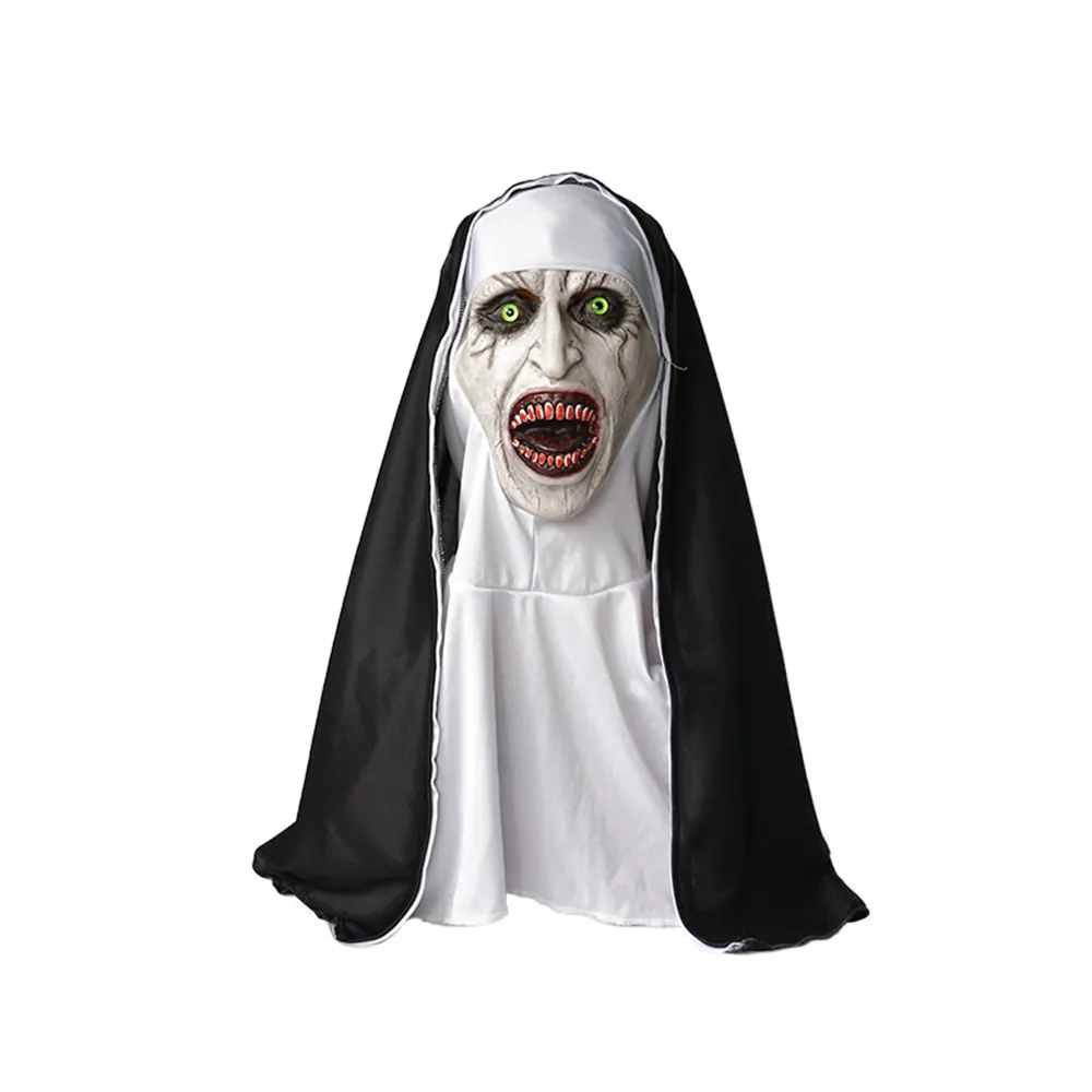 Halloween Kinh dị Nun Đầy đủ Đầu Mặt nạ Ngôi nhà ma ám Đạo cụ Bữa ...