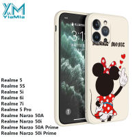 YiaMia เคสโทรศัพท์เป็นคู่มิกกี้มินนี่สำหรับ OPPO Realme 5 5S 5i 6i 7i 5 Pro Narzo 50A Prime Narzo 50i Prime Narzo 50A Narzo 50i สร้างสรรค์เคสมือถือซิลิโคนนิ่มรูปการ์ตูนกันกระแทกฝาหลัง