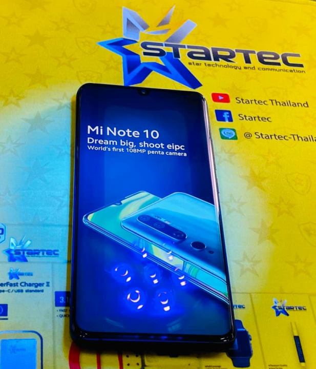 ฟิล์มกระจกเต็มจอ-mi-note10-note10pro-uv-แสกนลายนิ้วมือได้-กระจกโค้ง-startec