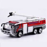 1: 32 Alloy Car Airport Fire Truck Model Engineering Car Sound And Light Toy Boy Birthday New Year Christmas Gift  Red Die-Cast Vehicles