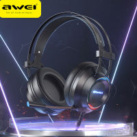 Awei GM-2 E-Sports Gaming หูฟังแบบมีสาย7.1เสียงรอบทิศทางพร้อมไมโครโฟนชุดหูฟัง PC RGB Light HIFI Stereo สำหรับแล็ปท็อป Gamer